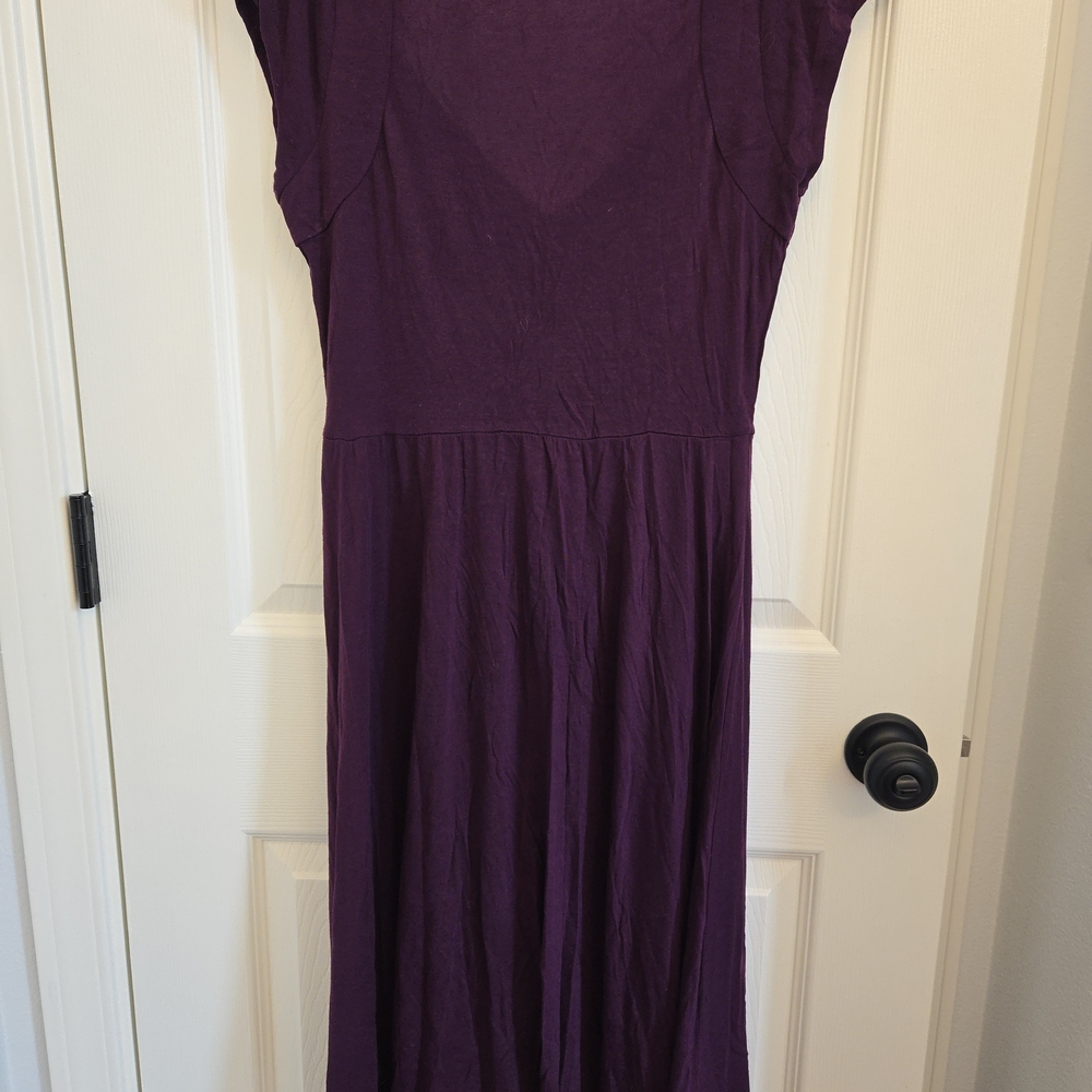 Deletta Brand Medium Rich Purple Midi Dress, Jersey, Sweetheart Neckline - Picture 4 of 4